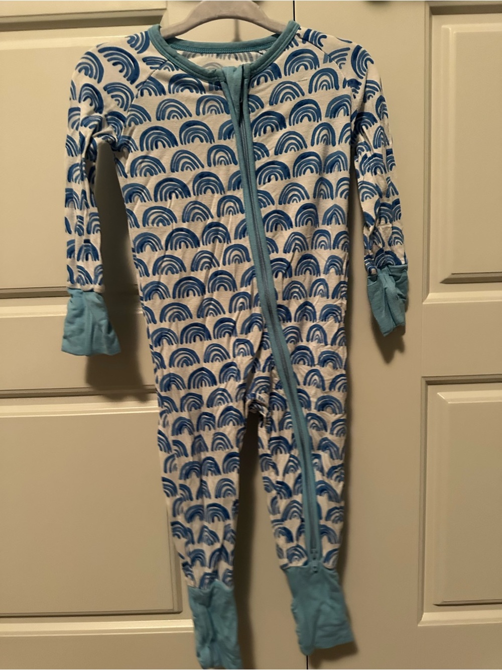 Little Sleepies blue rainbow jammies
